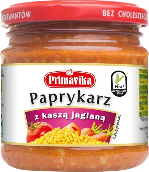 PAPRYKARZ WEGAŃSKI Z KASZĄ JAGLANĄ BEZGLUTENOWY 160 g - PRIMAVIKA