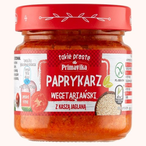 PAPRYKARZ WEGAŃSKI Z KASZĄ JAGLANĄ BEZGLUTENOWY 160 g - PRIMAVIKA
