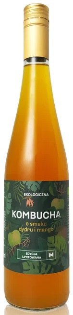 KOMBUCHA O SMAKU CYDRU I MANGO BIO 750 ml - DELIKATNA