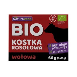 BULION - KOSTKI WOŁOWE BEZGLUTENOWE BIO (6 x 11 g) 66 g - NATURAVENA