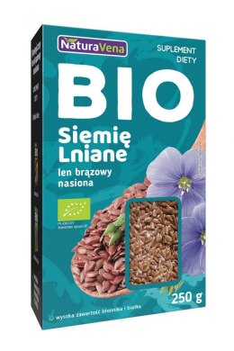 LEN BRĄZOWY (SIEMIĘ LNIANE) BIO 250 g - NATURAVENA