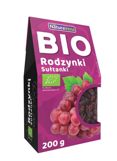 RODZYNKI SUŁTANKI BEZGLUTENOWE BIO 200 g - NATURAVENA