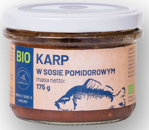 KARP W SOSIE POMIDOROWYM BIO 175 g (SŁOIK) - GOSPODARSTWO RYBACKIE ZAWÓLCZE