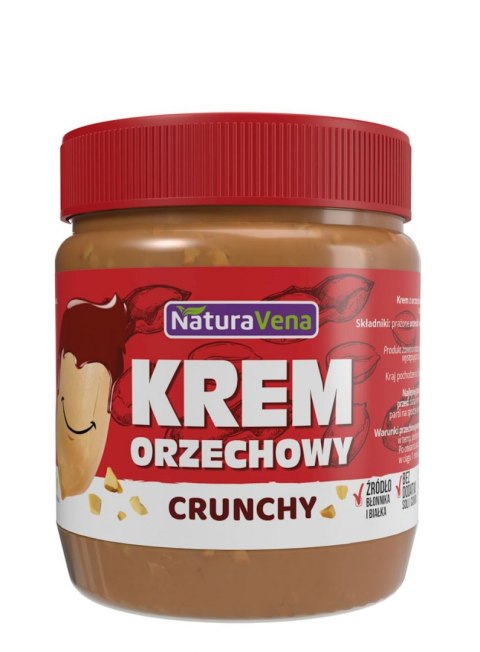 KREM ORZECHOWY CRUNCHY 100 % BEZ DODATKU SOLI I CUKRÓW 340 g - NATURAVENA