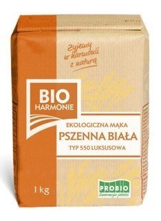 MĄKA PSZENNA LUKSUSOWA TYP 550 BIO 1 kg - PROBIO (BIOHARMONIE)