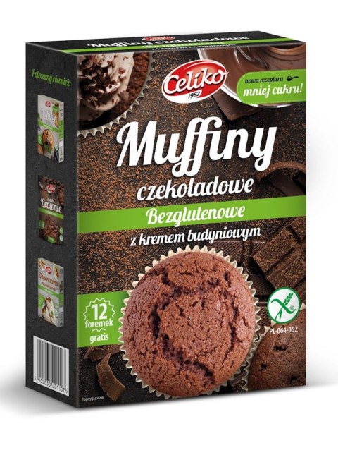 MIESZANKA NA MUFFINY CZEKOLADOWE Z KREMEM BUDYNIOWYM BEZGLUTENOWA 310 g - CELIKO