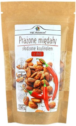 MIGDAŁY PRAŻONE Z CHILI SŁODZONE KSYLITOLEM BEZGLUTENOWE 100 g - PIĘĆ PRZEMIAN