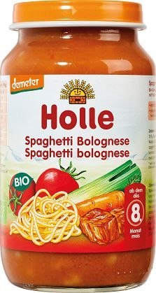 SPAGHETTI BOLOGNESE BEZ DODATKU CUKRÓW OD 8 MIESIĄCA DEMETER BIO 220 g (SŁOIK) - HOLLE