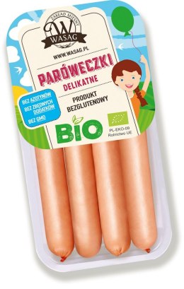 PARÓWKI DELIKATNE BEZGLUTENOWE BIO 150 g - WASĄG (Z PÓŁKI)