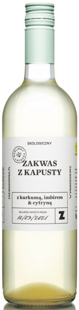 ZAKWAS Z KAPUSTY Z KURKUMĄ, IMBIREM I CYTRYNĄ BIO 700 ml - DELIKATNA