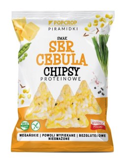 CHRUPKI PIRAMIDKI PROTEINOWE O SMAKU SERA I CEBULI BEZGLUTENOWE 60 g - POPCROP