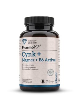 CYNK + MAGNEZ + WITAMINA B6 ACTIVE BEZGLUTENOWY 120 KAPSUŁEK - PHARMOVIT (CLASSIC)