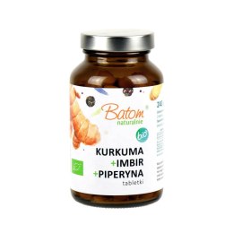 KURKUMA + IMBIR + PIPERYNA BIO 240 TABLETEK - BATOM