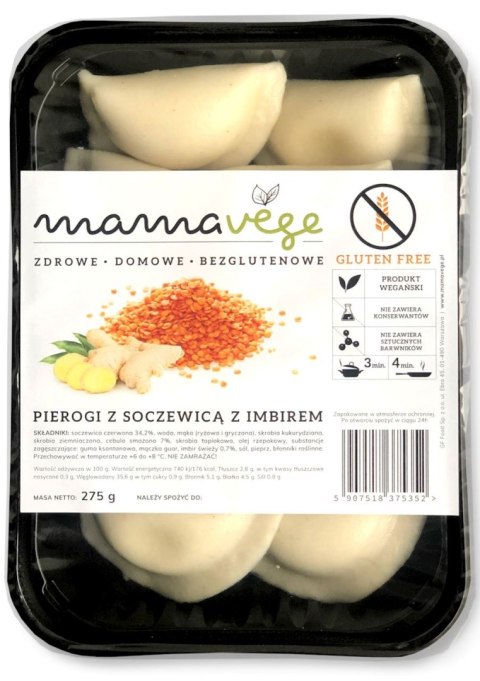 PIEROGI Z SOCZEWICĄ I IMBIREM BEZGLUTENOWE 275 g - MAMA VEGE