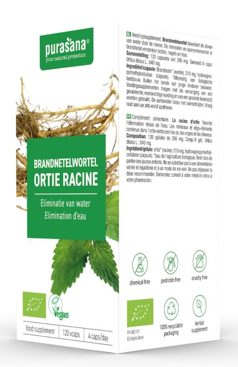 POKRZYWA KORZEŃ BIO (210 mg) 120 KAPSUŁEK - PURASANA