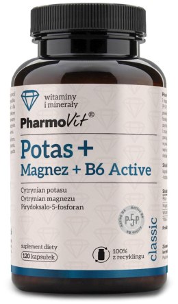 POTAS + MAGNEZ + WITAMINA B6 ACTIVE BEZGLUTENOWE 120 KAPSUŁEK - PHARMOVIT (CLASSIC)