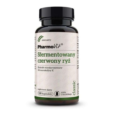 SFERMENTOWANY CZERWONY RYŻ EKSTRAKT BEZGLUTENOWY 120 KAPSUŁEK - PHARMOVIT (CLASSIC)