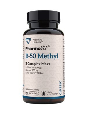 WITAMINA B-50 METHYL B-COMPLEX MAX+ BEZGLUTENOWA 60 KAPSUŁEK - PHARMOVIT (CLASSIC)