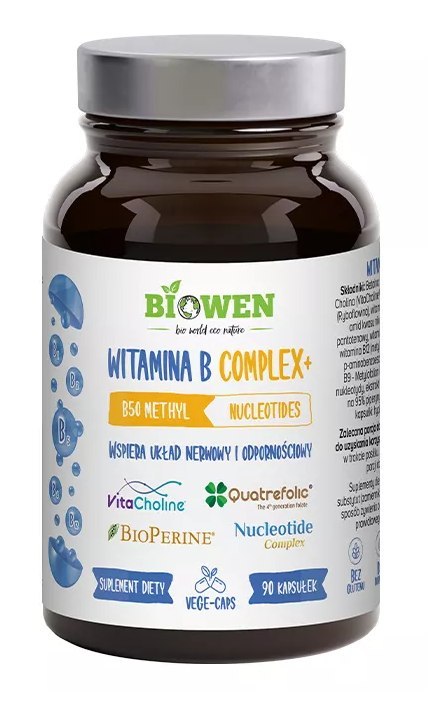 WITAMINA B COMPLEX+ BEZGLUTENOWA 90 KAPSUŁEK - BIOWEN