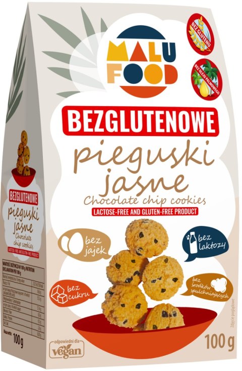 CIASTKA PIEGUSKI JASNE BEZ CUKRU BEZGLUTENOWE 100 g - MALU FOOD