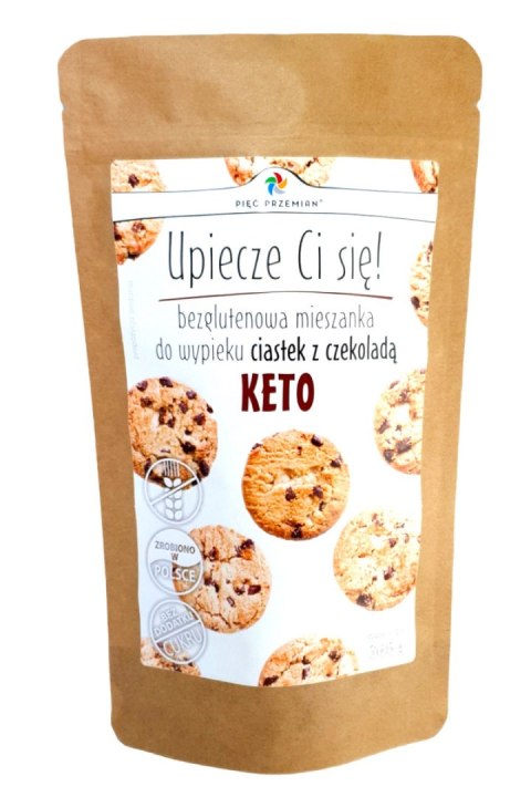 MIESZANKA DO WYPIEKU CIASTEK Z CZEKOLADĄ BEZ DODATKU CUKRÓW BEZGLUTENOWA KETO 365 g - PIĘĆ PRZEMIAN