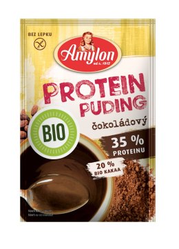 BUDYŃ PROTEINOWY O SMAKU CZEKOLADOWYM BEZ DODATKU CUKRÓW BEZGLUTENOWY BIO 45 g - AMYLON