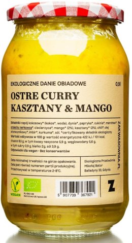 CURRY OSTRE Z MANGO I KASZTANAMI BIO 900 ml - DELIKATNA