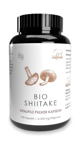 GRZYBY SHIITAKE BIO (500 mg) 100 KAPSUŁEK - PILZE WOHLRAB