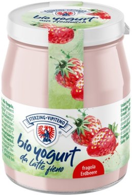 JOGURT TRUSKAWKOWY Z MLEKA SIENNEGO BEZGLUTENOWY BIO 150 g (SŁOIK) - STERZING-VIPITENO