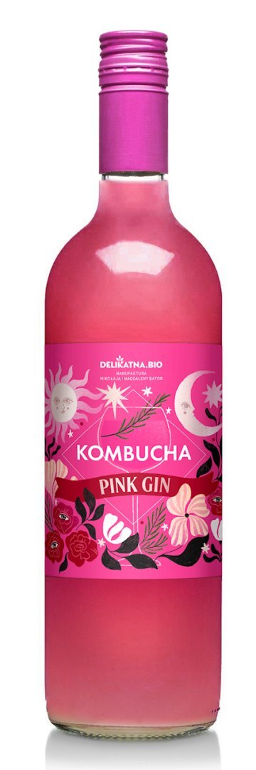 KOMBUCHA PINK GIN 700 ml - DELIKATNA