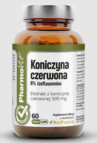 KONICZYNA CZERWONA EKSTRAKT (500 mg) BEZGLUTENOWY 60 KAPSUŁEK - PHARMOVIT (CLEAN LABEL)