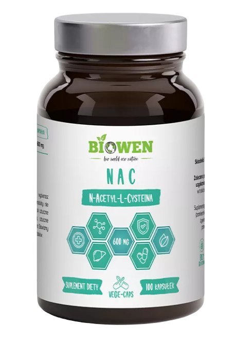 NAC (N-ACETYLO-L-CYSTEINA) (400 mg) BEZGLUTENOWA 100 KAPSUŁEK - BIOWEN