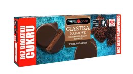 CIASTKA KAKAOWE Z KREMEM O SMAKU BROWNIE W CZEKOLADZIE DESEROWEJ BEZ DODATKU CUKRÓW 128 g - PURE&GOOD