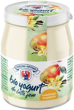 JOGURT MANGO - WANILIA Z MLEKA SIENNEGO BEZGLUTENOWY BIO 150 g (SŁOIK) - STERZING-VIPITENO