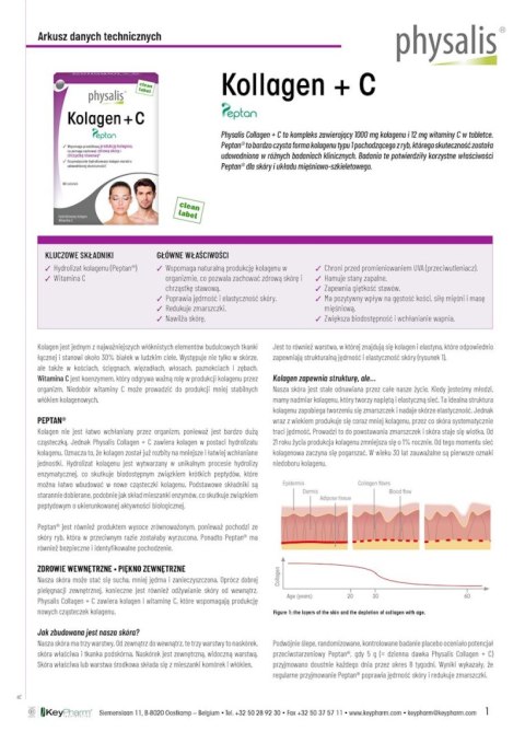 KOLAGEN RYBI + WITAMINA C 60 TABLETEK - PHYSALIS