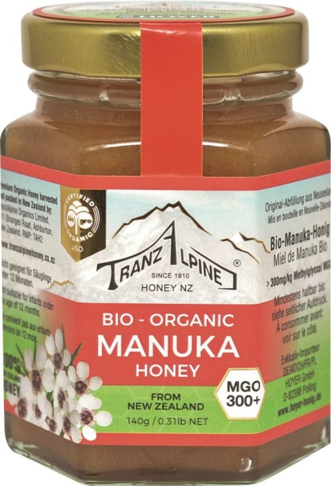 MIÓD MANUKA MGO 300+ BIO 140 g - TRANZALPINE