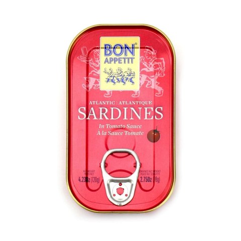 SARDYNKI PORTUGALSKIE W SOSIE POMIDOROWYM 120 g (78 g) - BON APPETIT (BOM PETISCO)