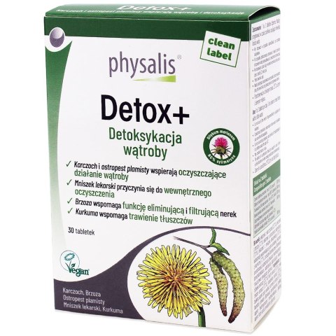 TABLETKI NA DETOKSYKACJĘ WĄTROBY (DETOX+) 30 szt. - PHYSALIS