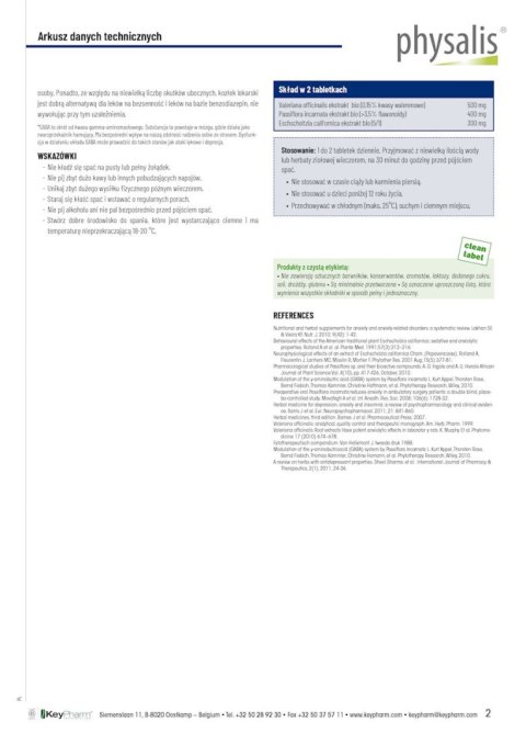 TABLETKI NA RELAKS I SEN BIO 45 szt. - PHYSALIS