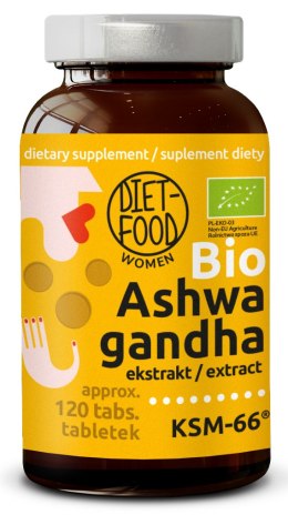 ASHWAGANDHA EKSTRAKT BIO (300 mg) 120 TABLETEK - DIET-FOOD