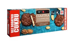 CIASTKA Z KARMELEM I ORZESZKAMI ZIEMNYMI W CZEKOLADZIE MLECZNEJ BEZ DODATKU CUKRÓW 128 g - PURE&GOOD