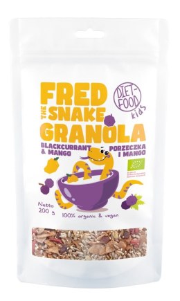 GRANOLA Z MANGO I CZARNĄ PORZECZKĄ BIO 200 g - DIET-FOOD (FRED THE SNAKE)