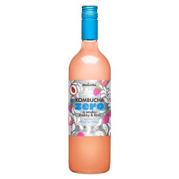 KOMBUCHA O SMAKU MALINY I LICZI ZERO % CUKRU 750 ml - DELIKATNA