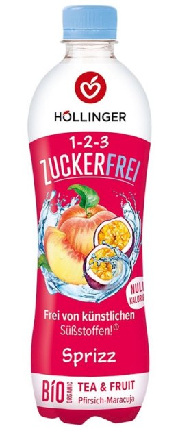 NAPÓJ O SMAKU BRZOSKWINIA - MARAKUJA BEZ CUKRU BIO 500 ml - HOLLINGER