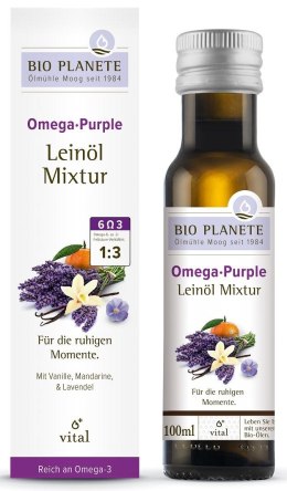 OMEGA PURPLE - MIESZANKA Z OLEJEM LNIANYM (MANDARYNKA, WANILIA, LAWENDA) BIO 100 ml - BIO PLANETE