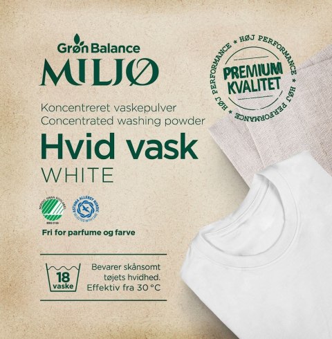 PROSZEK DO PRANIA BIAŁYCH UBRAŃ (KONCENTRAT) ECO 785 g (18 PRAŃ) - GRON BALANCE