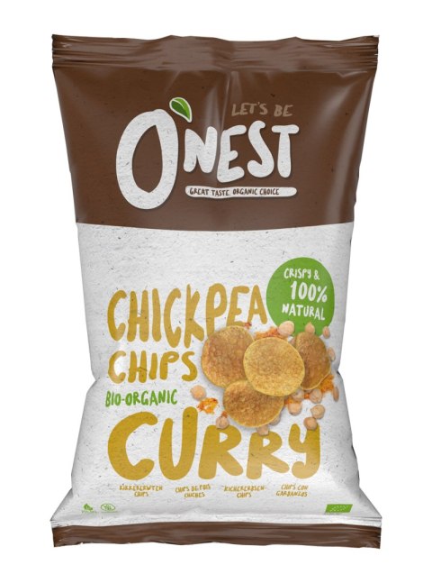 CHIPSY Z CIECIERZYCY Z CURRY BEZGLUTENOWE BIO 75 g - O'NEST