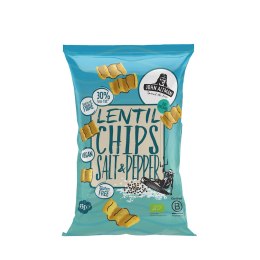 CHIPSY Z SOCZEWICY Z SOLĄ I CZARNYM PIEPRZEM BEZGLUTENOWE BIO 75 g - JOHN ALTMAN