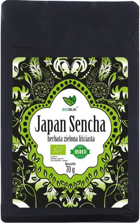 HERBATA ZIELONA LIŚCIASTA SENCHA JAPOŃSKA BIO 70 g - ECOBLIK