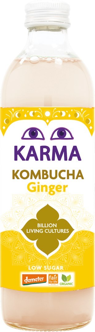 KOMBUCHA Z IMBIREM NISKA ZAWARTOŚĆ CUKRÓW FAIR FOR LIFE DEMETER BIO 500 ml - KARMA